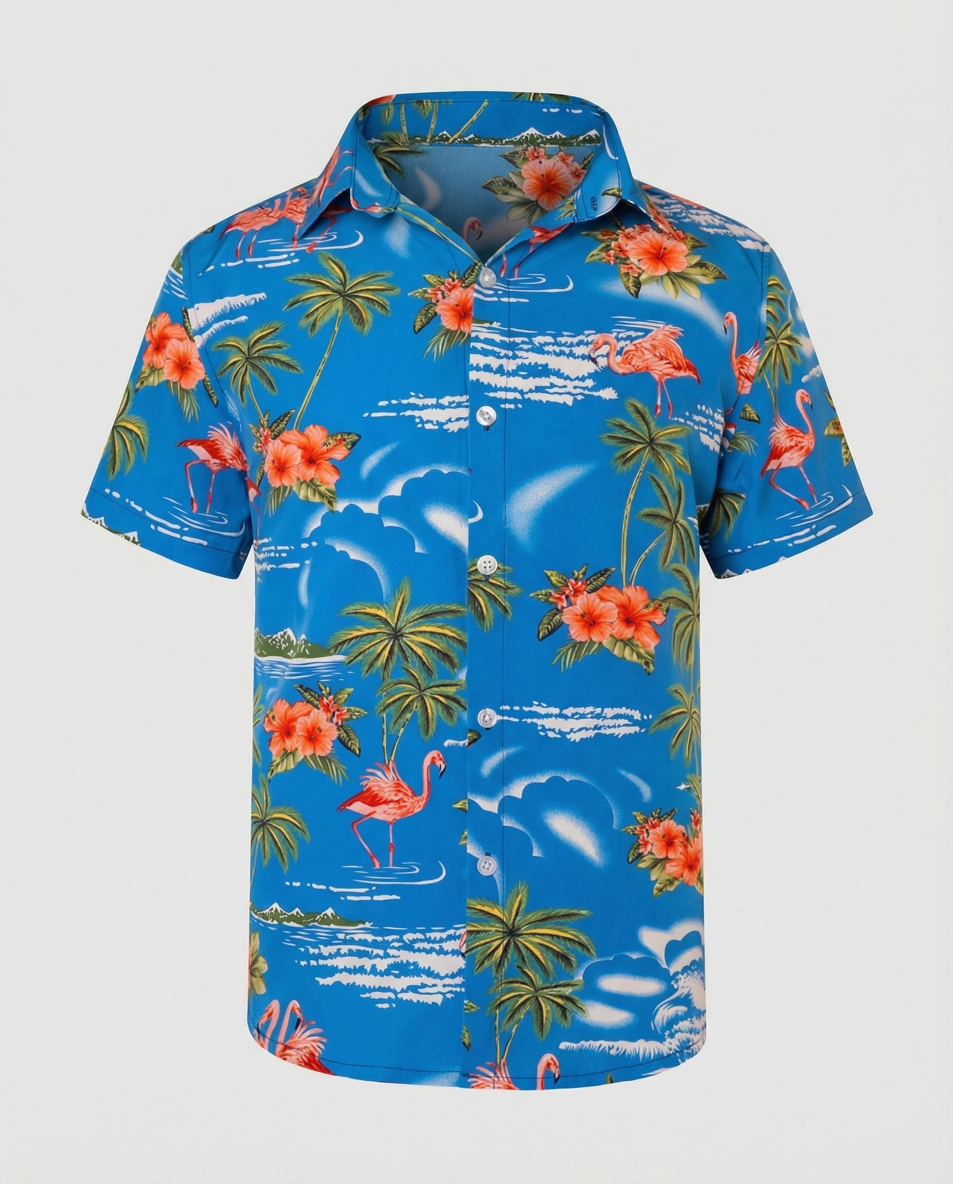 Kurzarm Hawaiihemd Herren Palmenprint