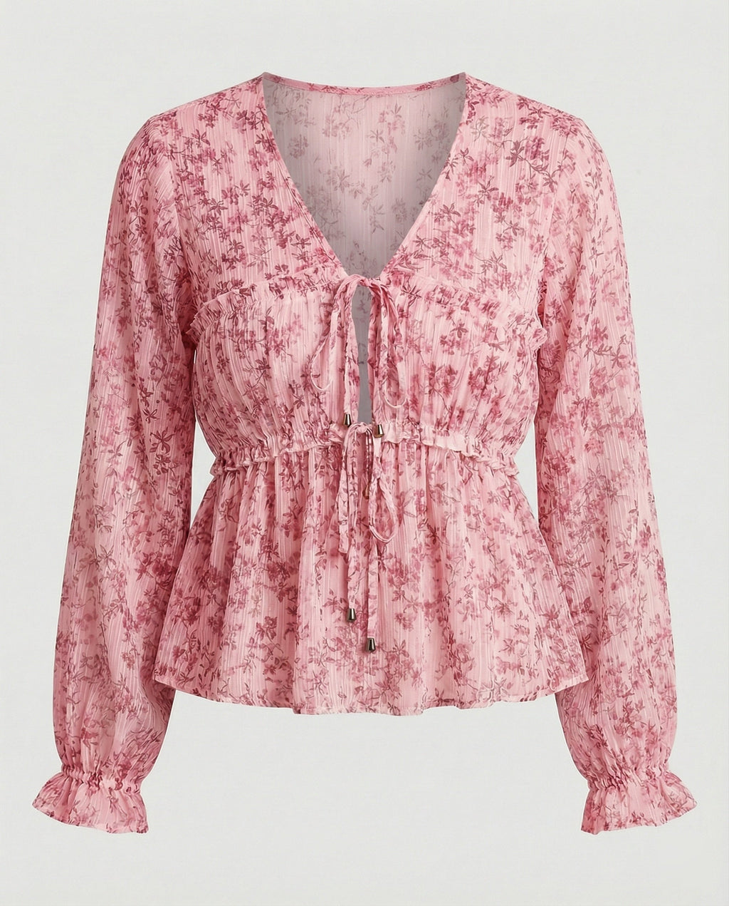 Bluse Damen Chiffon Schnürung