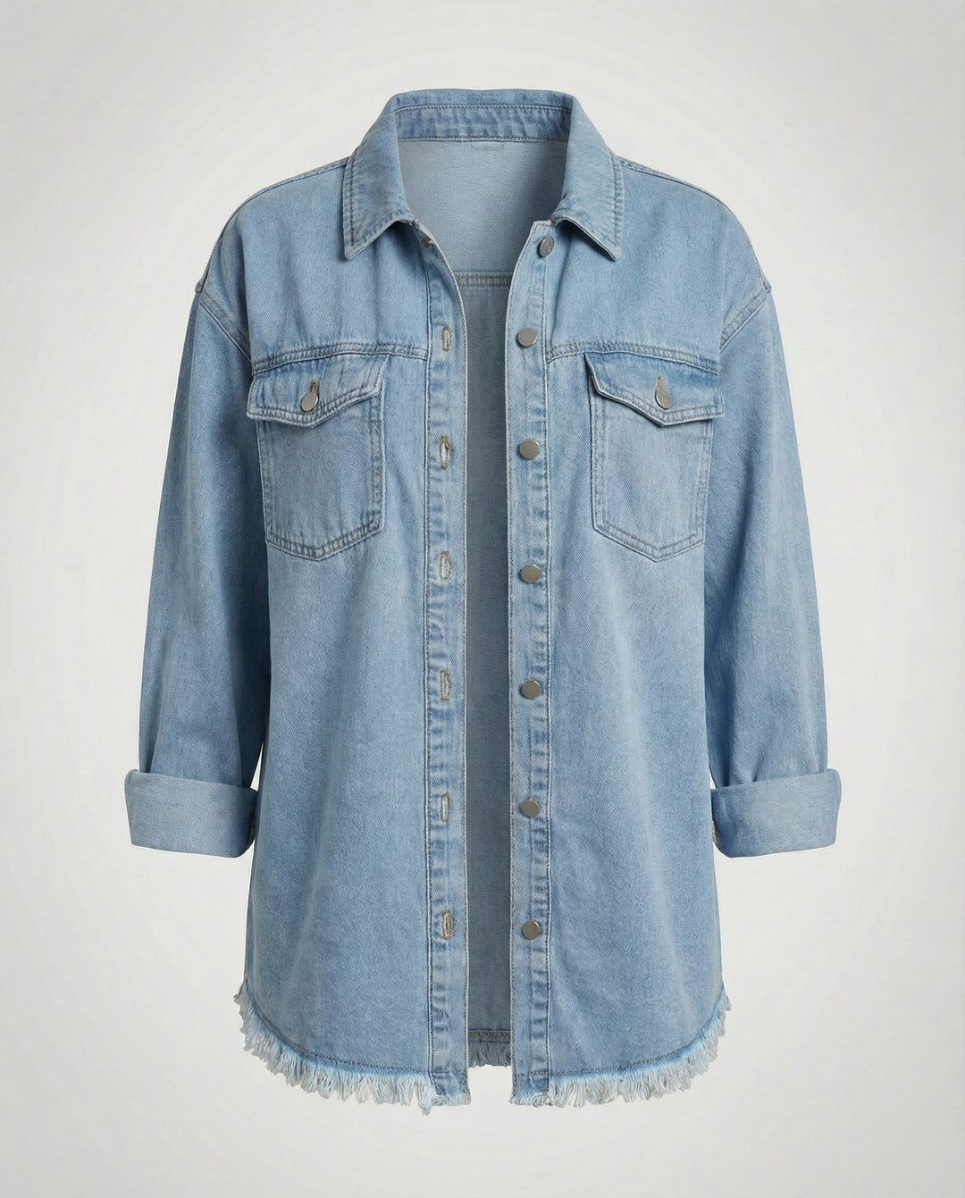 Damen Langarmhemd Jeansjacke Stil