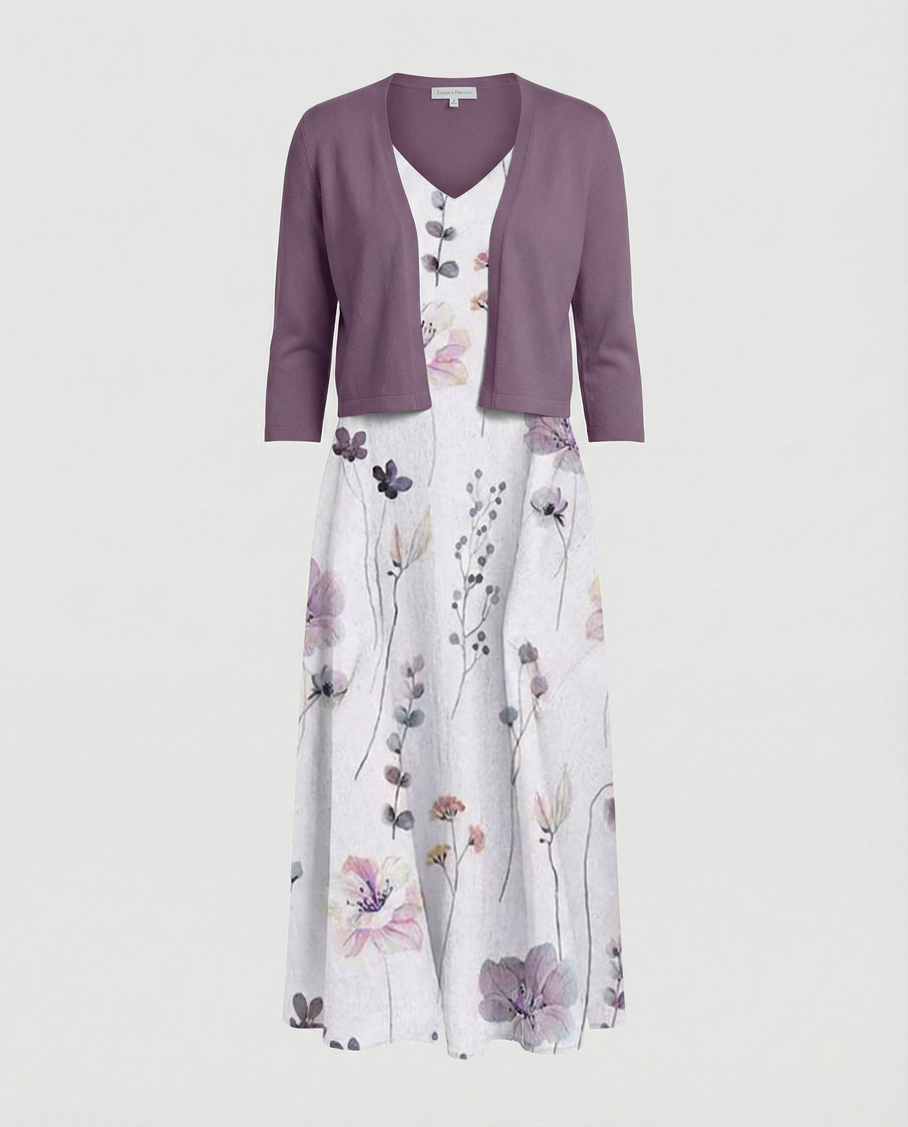 A-Linien Kleid Mit Bolerojacke Damen V-Ausschnitt