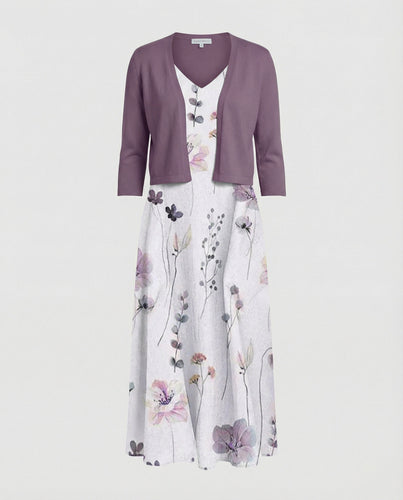 A-Linien Kleid Mit Bolerojacke Damen V-Ausschnitt
