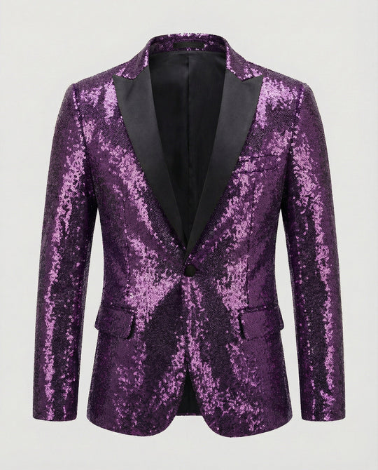 Glänzender Herren Pailletten Blazer