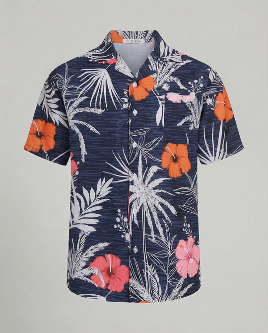 Kurzarm Hawaiihemd Herren Palmenprint