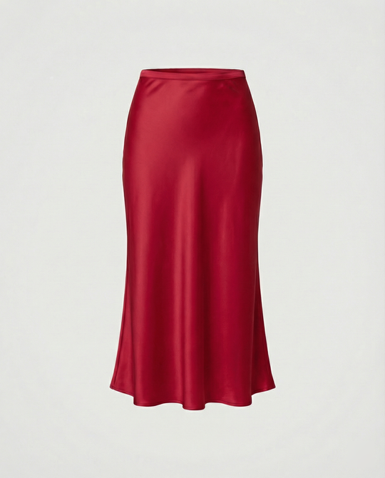 Damen eleganter Midirock mit sanftem Schnitt und hohem Bund