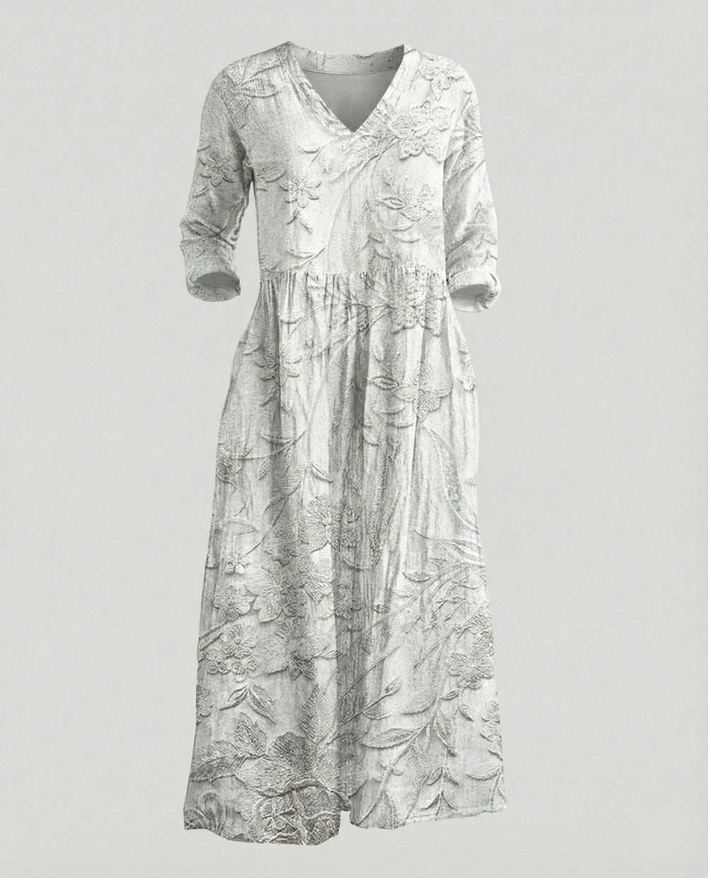 Damen Boho Maxikleid Sommer Leinenoptik