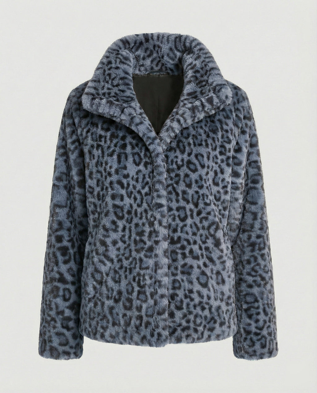 Mantel - Kunstpelz - Oversized Fit - Reverskragen - Leopardenprint