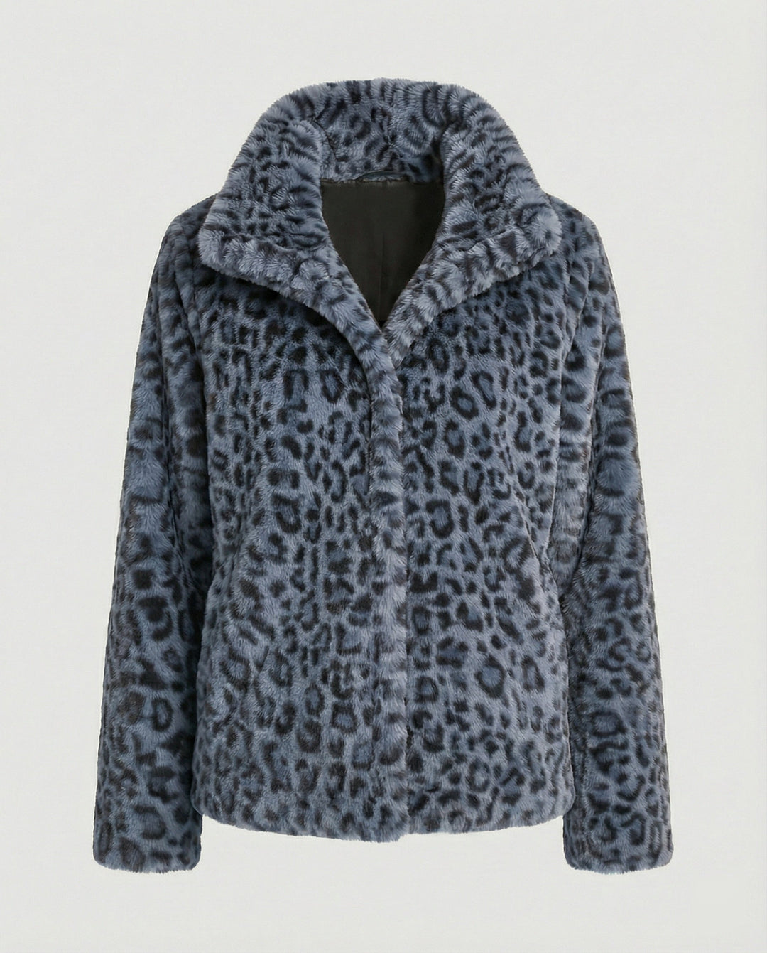 Mantel - Kunstpelz - Oversized Fit - Reverskragen - Leopardenprint