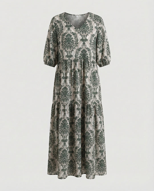 Damen Midikleid Sommer Stufenrock