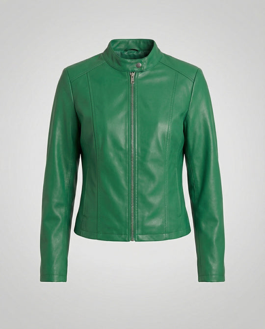 Damen Bikerjacke Lederimitat