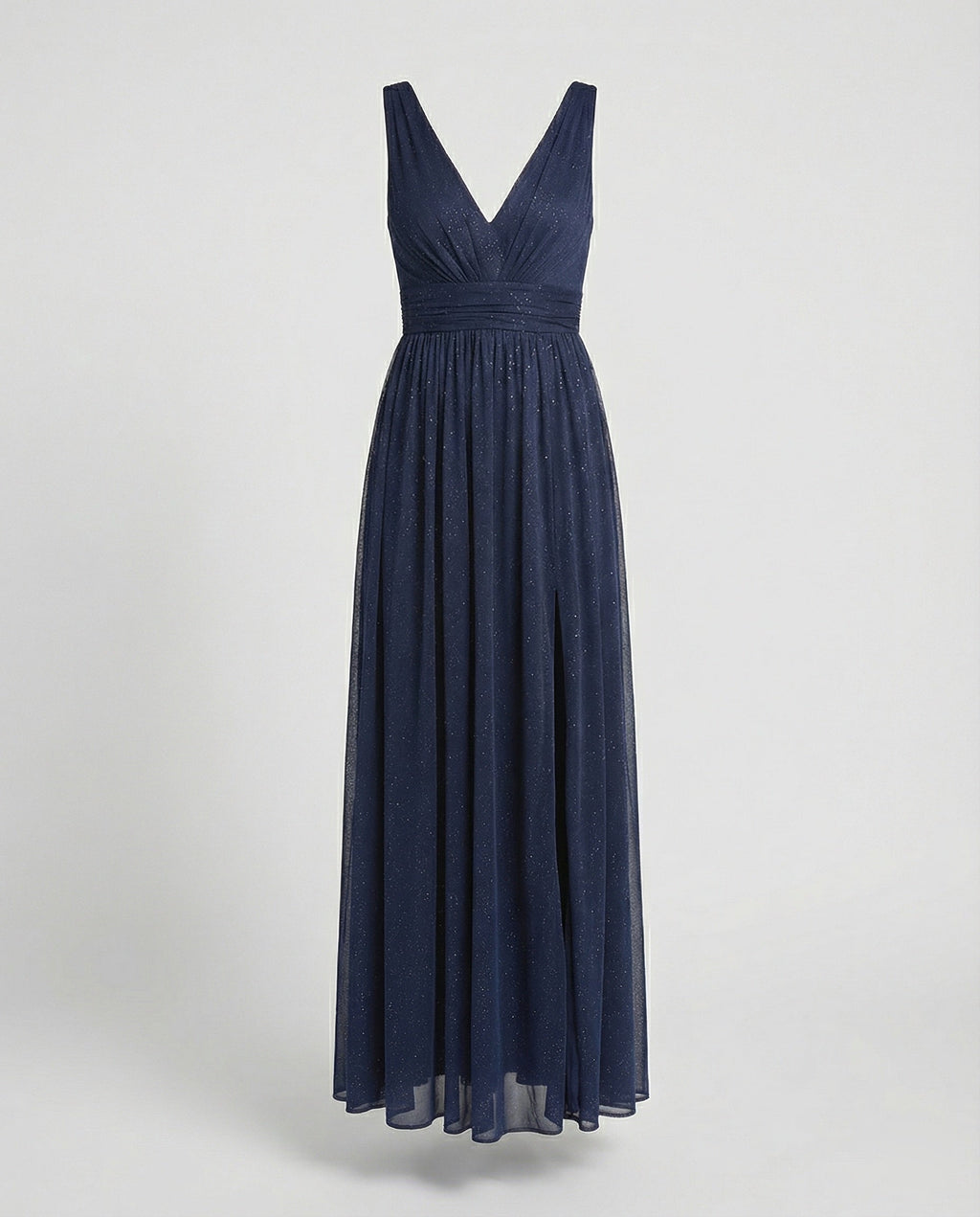 Abendkleid lang fließend mit V-Ausschnitt