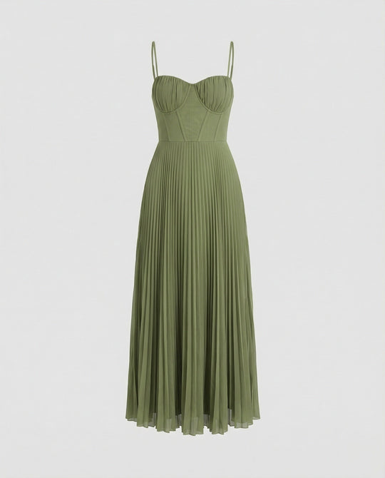 ShopNory | Midi Ärmellos Kleid Mit Gefälteltem Tüll-Bustier
