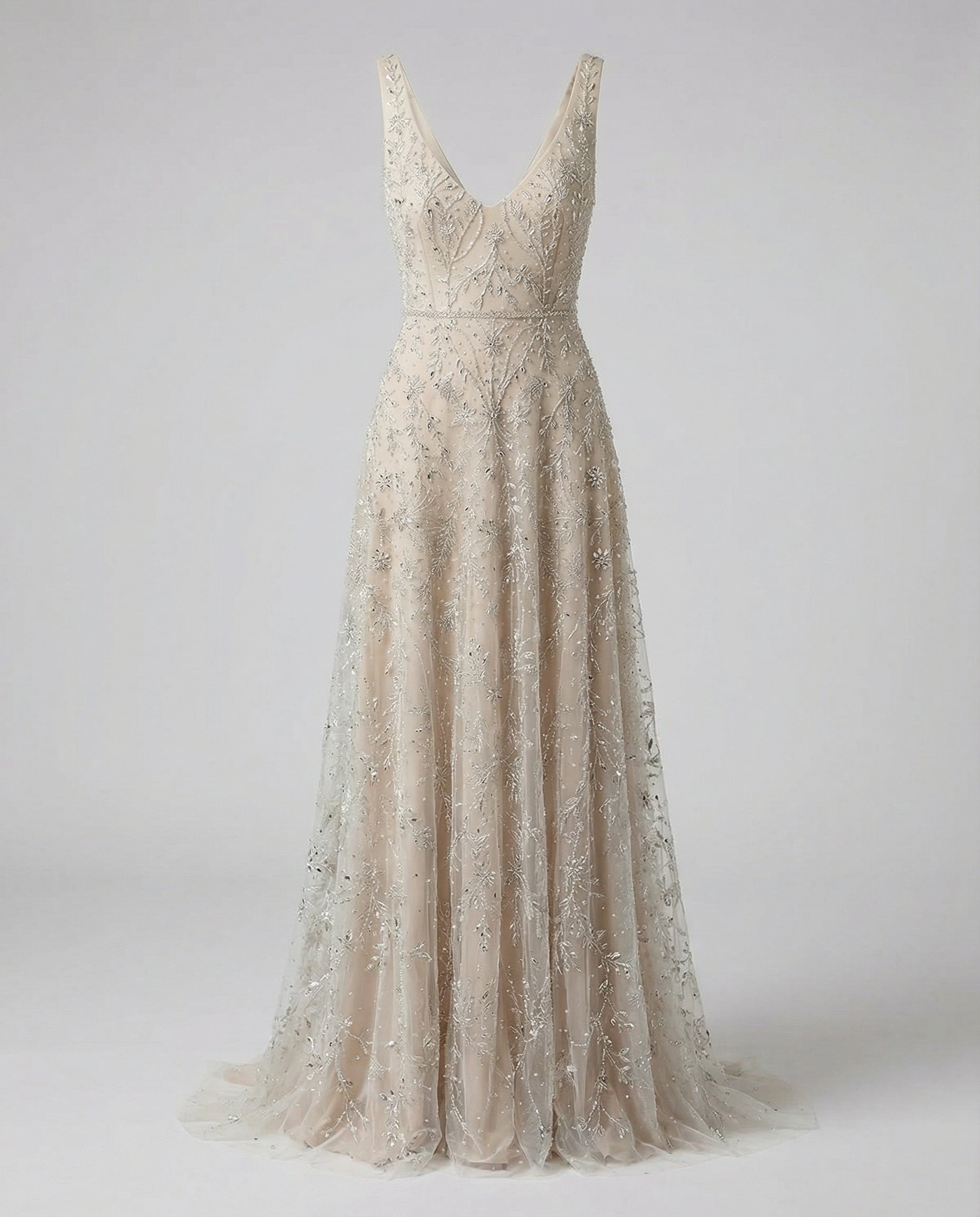 Luxuriöses Damen Abendkleid mit Bestickten Schimmernden Akzenten | Shopnory