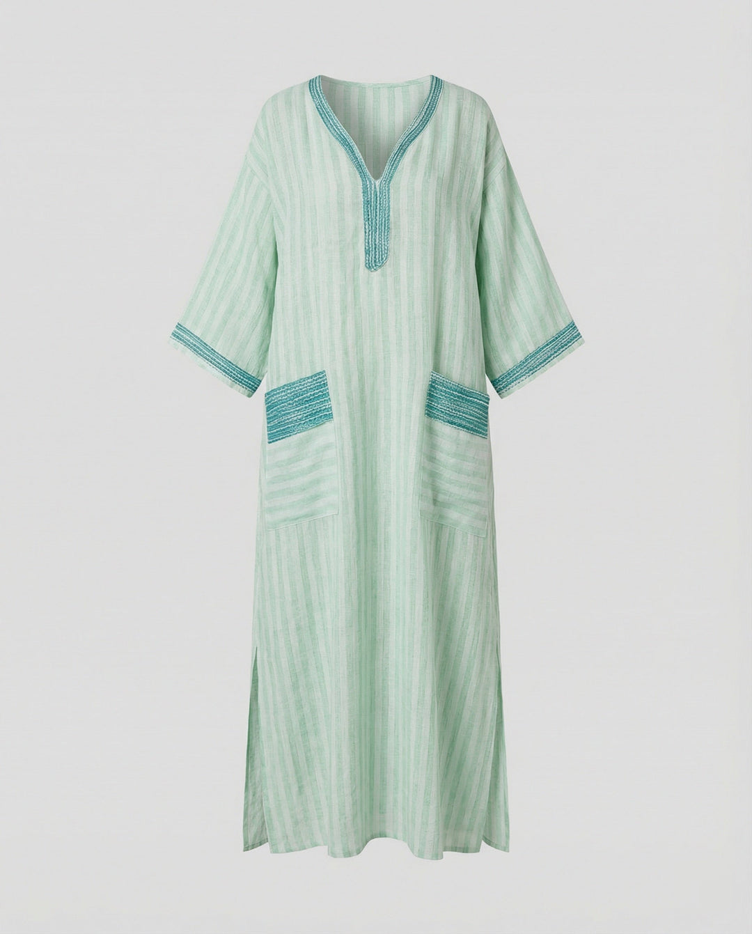 Leinen Kaftan Maxikleid Damen