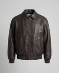 Herren Premium Leder Bomberjacke