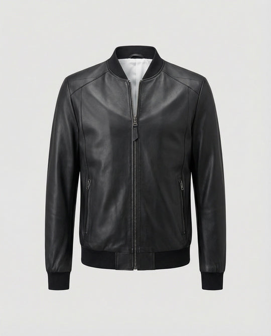 Herren Lederoptik Bomberjacke