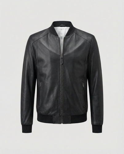 Herren Lederoptik Bomberjacke