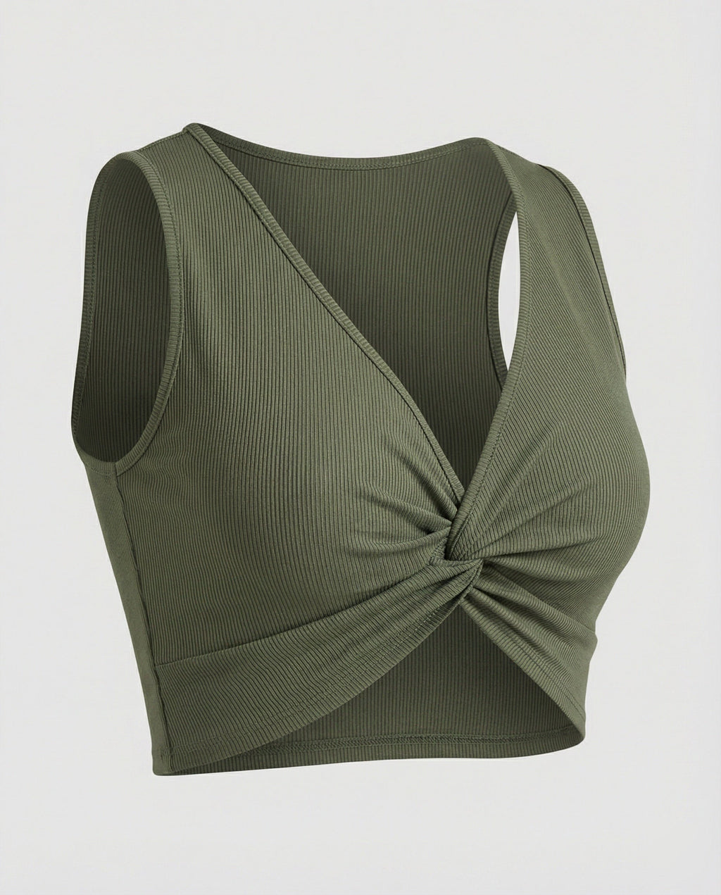 Damen Crop-Top mit elegantem Knoten und tiefem V-Ausschnitt