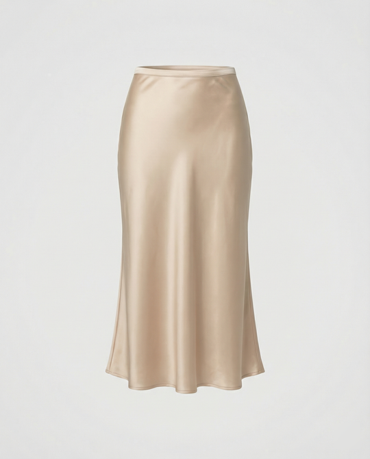 Damen eleganter Midirock mit sanftem Schnitt und hohem Bund