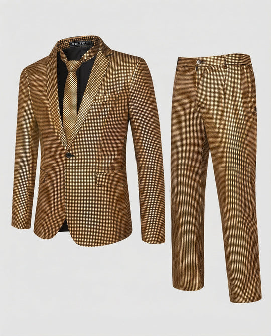 Herren Abendanzug mit Glanzmuster Slim Fit