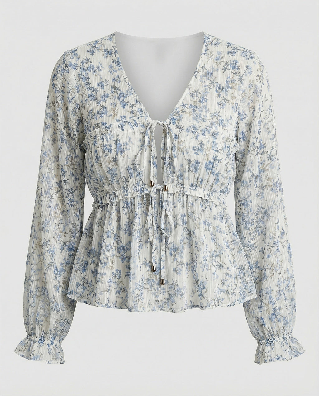 Bluse Damen Chiffon Schnürung