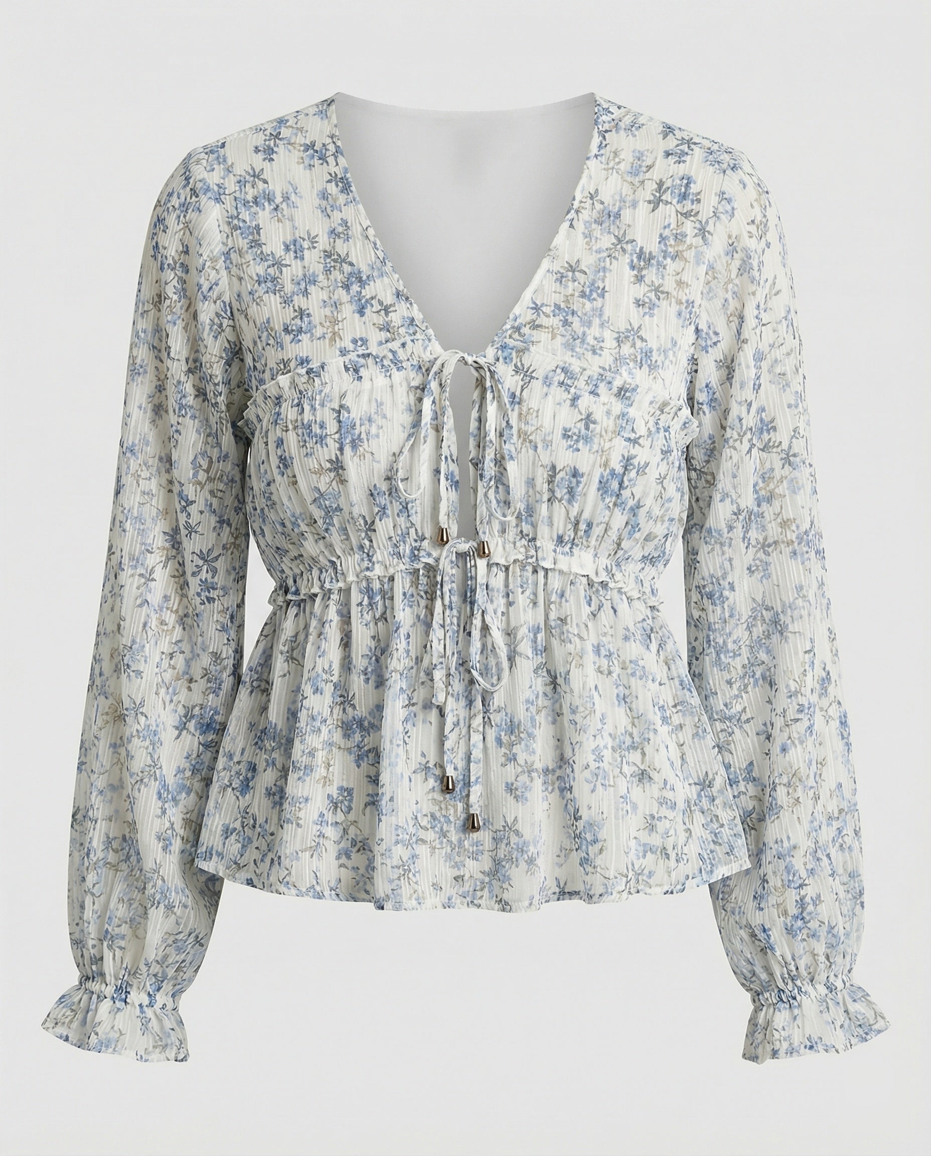 Bluse Damen Chiffon Schnürung