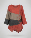 Modisch Dreifarbige Damenbluse