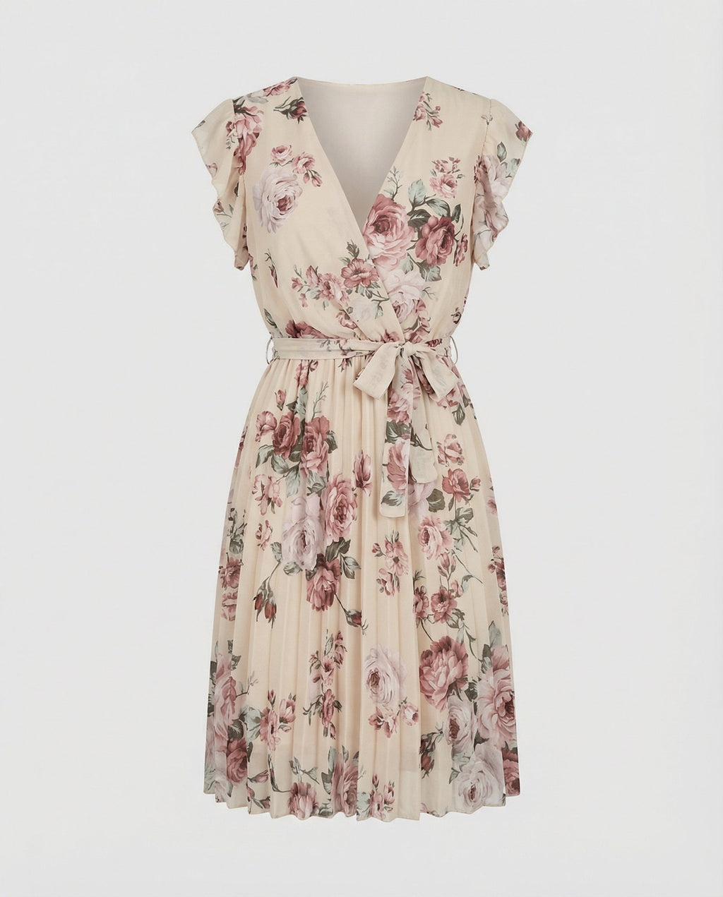 Damen Freizeitkleid Wickel mit Plissee
