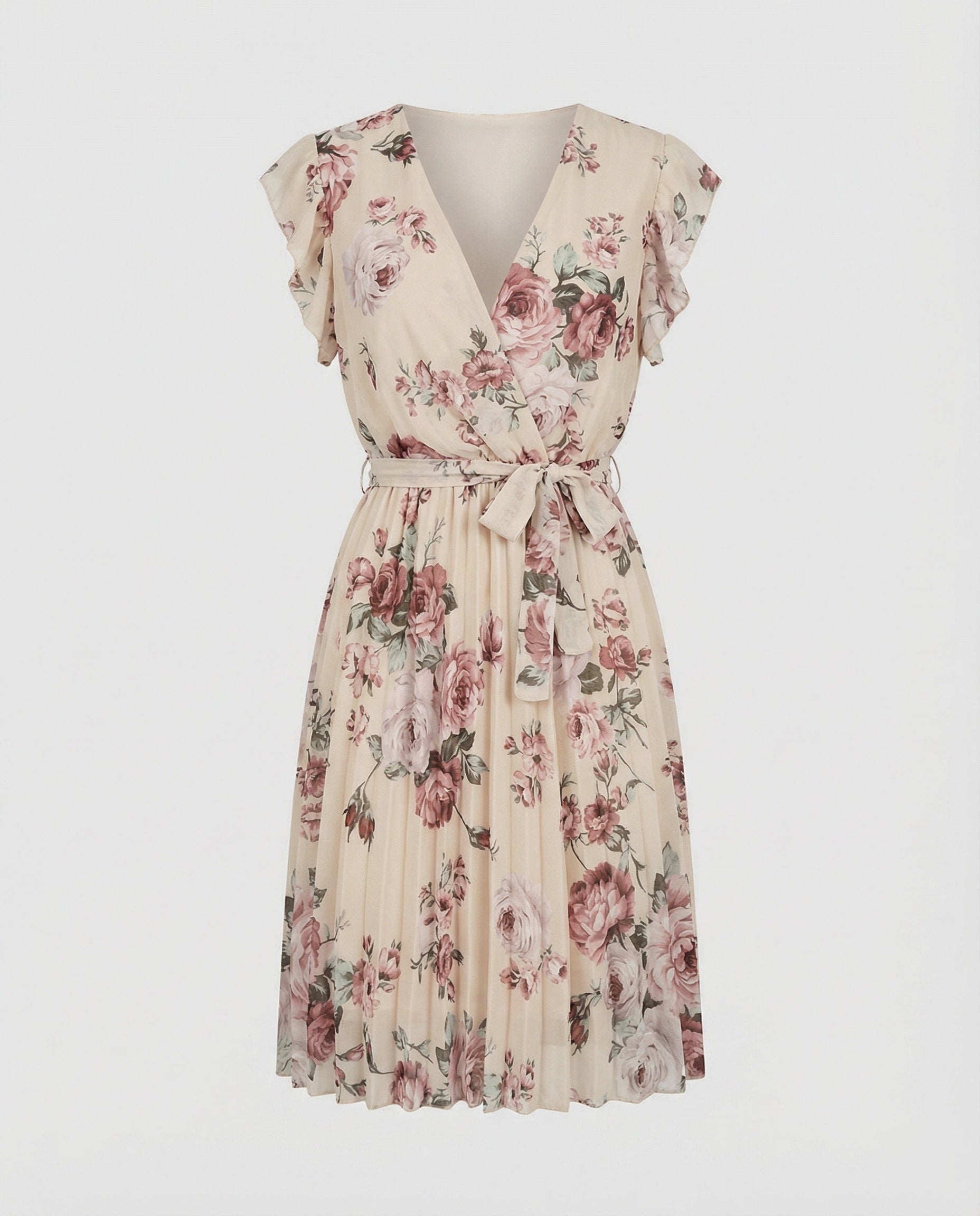 Damen Freizeitkleid Wickel mit Plissee
