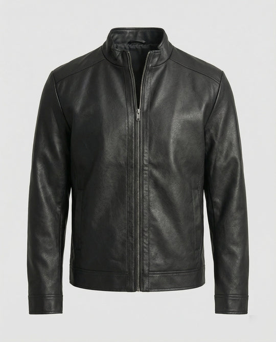 Herren Elegante Kunstlederjacke modern geschnitten