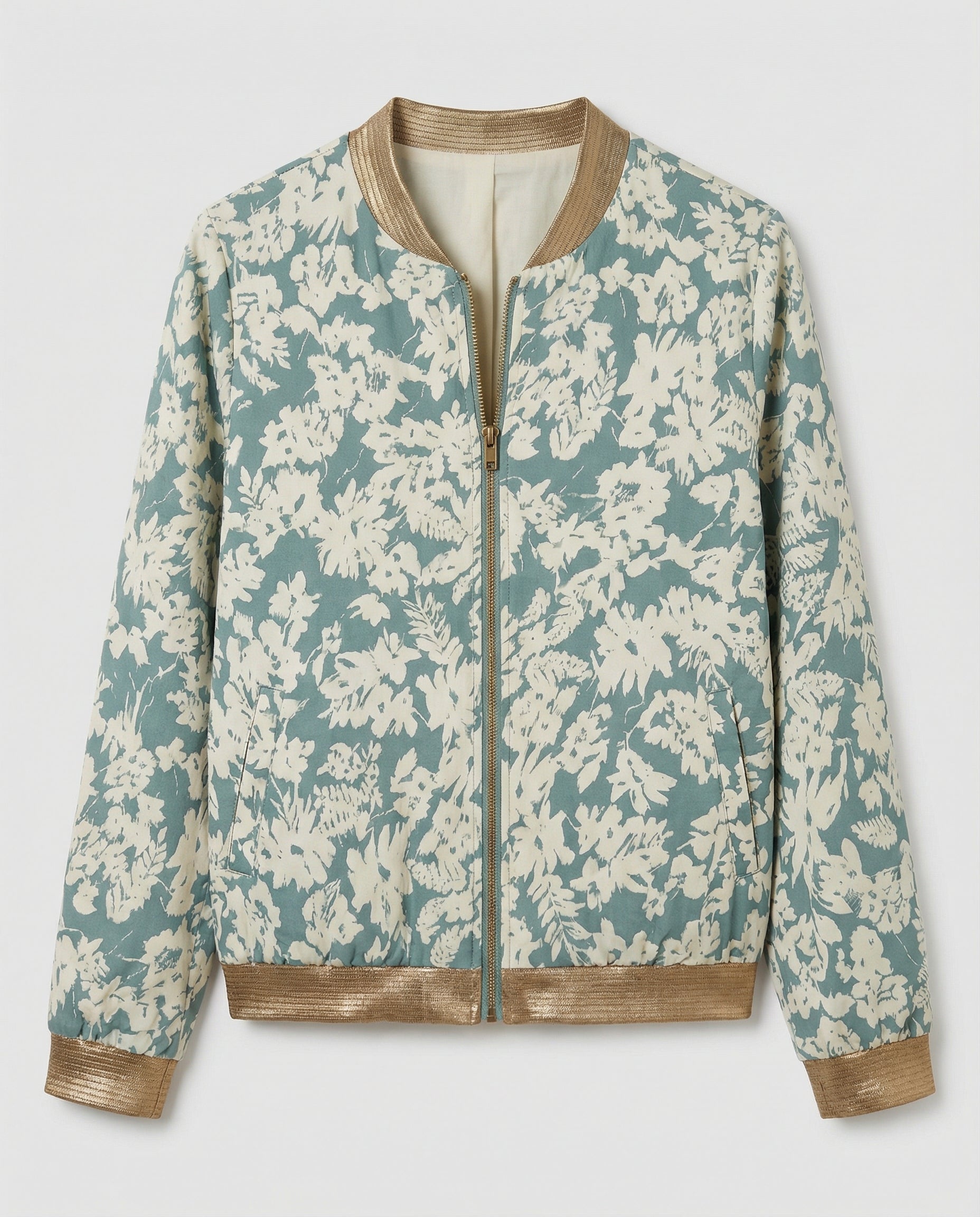 Damen Bomberjacke mit Blumenmuster