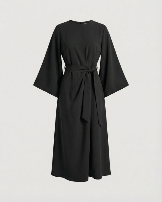 Elegantes Kleid mit Laternenärmeln und Gürtel