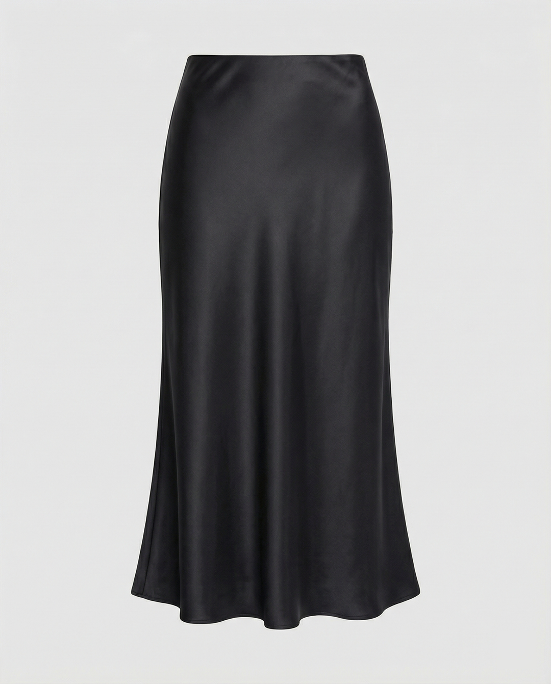 Satinrock Schwarz Damen Maxi Elegant und fließend