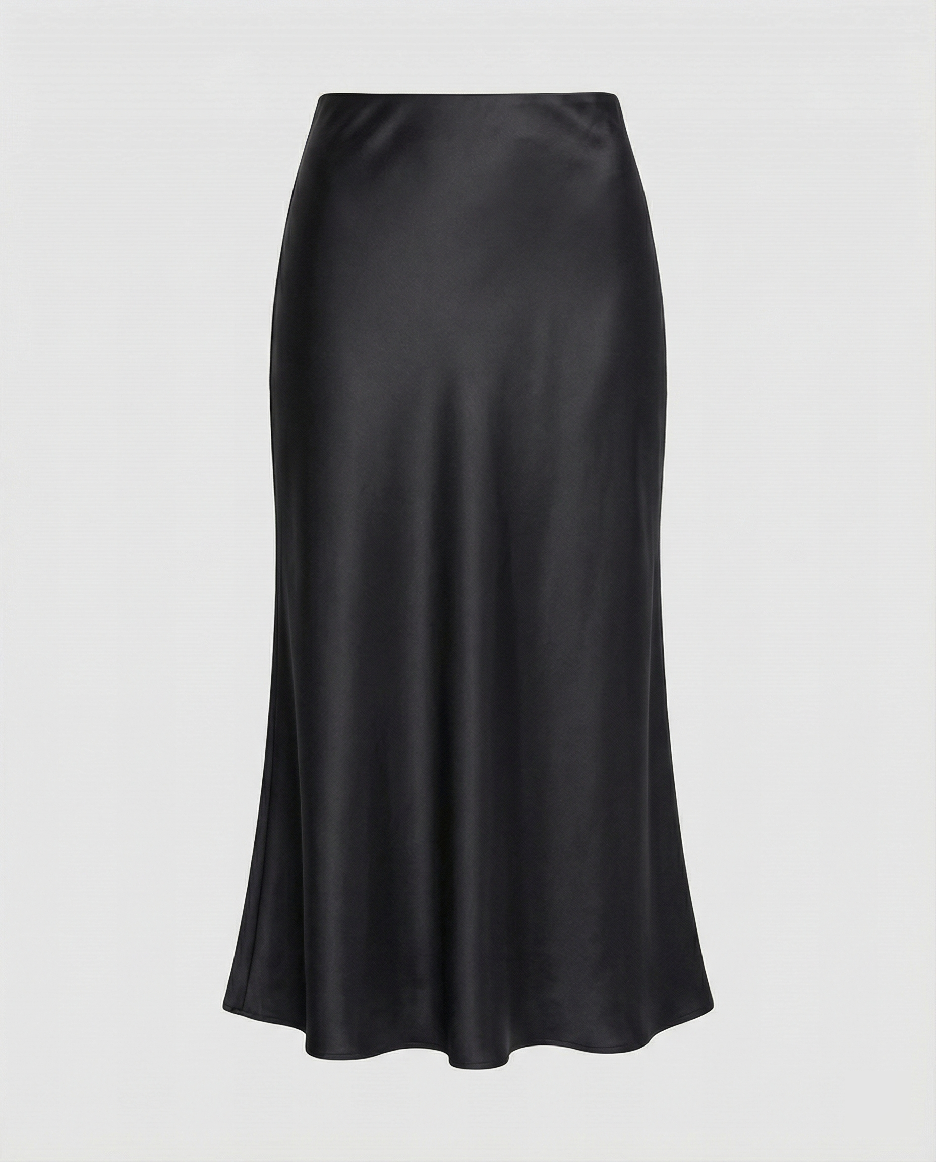 Satinrock Schwarz Damen Maxi Elegant und fließend