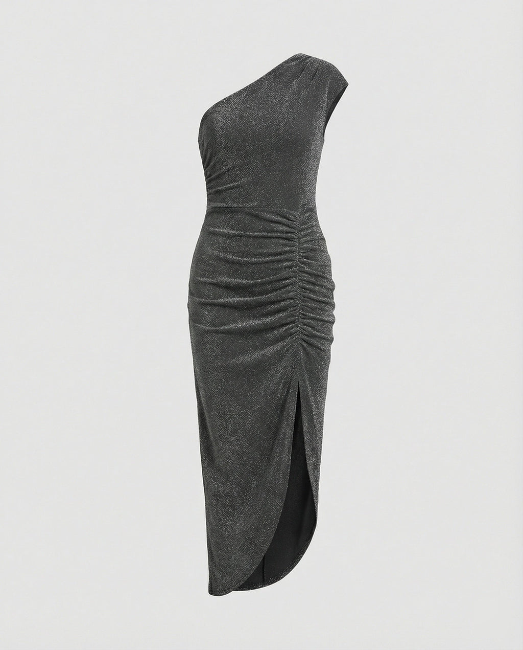 Damen Maxikleid Ein-Schulter mit Schlitz