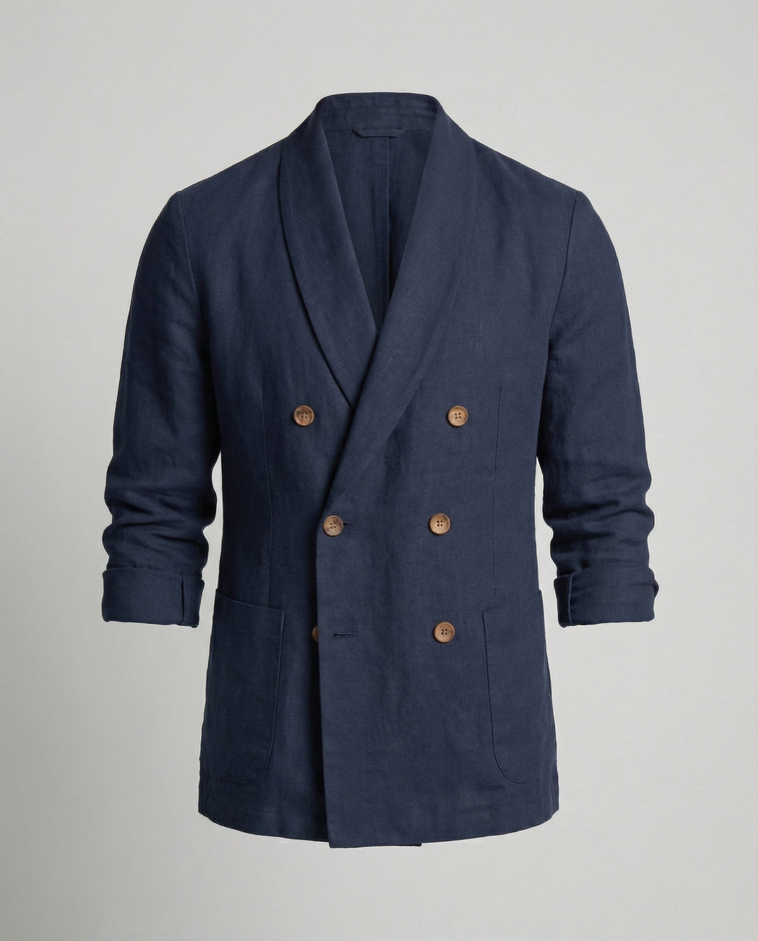 Herren Leichte Leinenjacke mit doppelter Knopfleiste