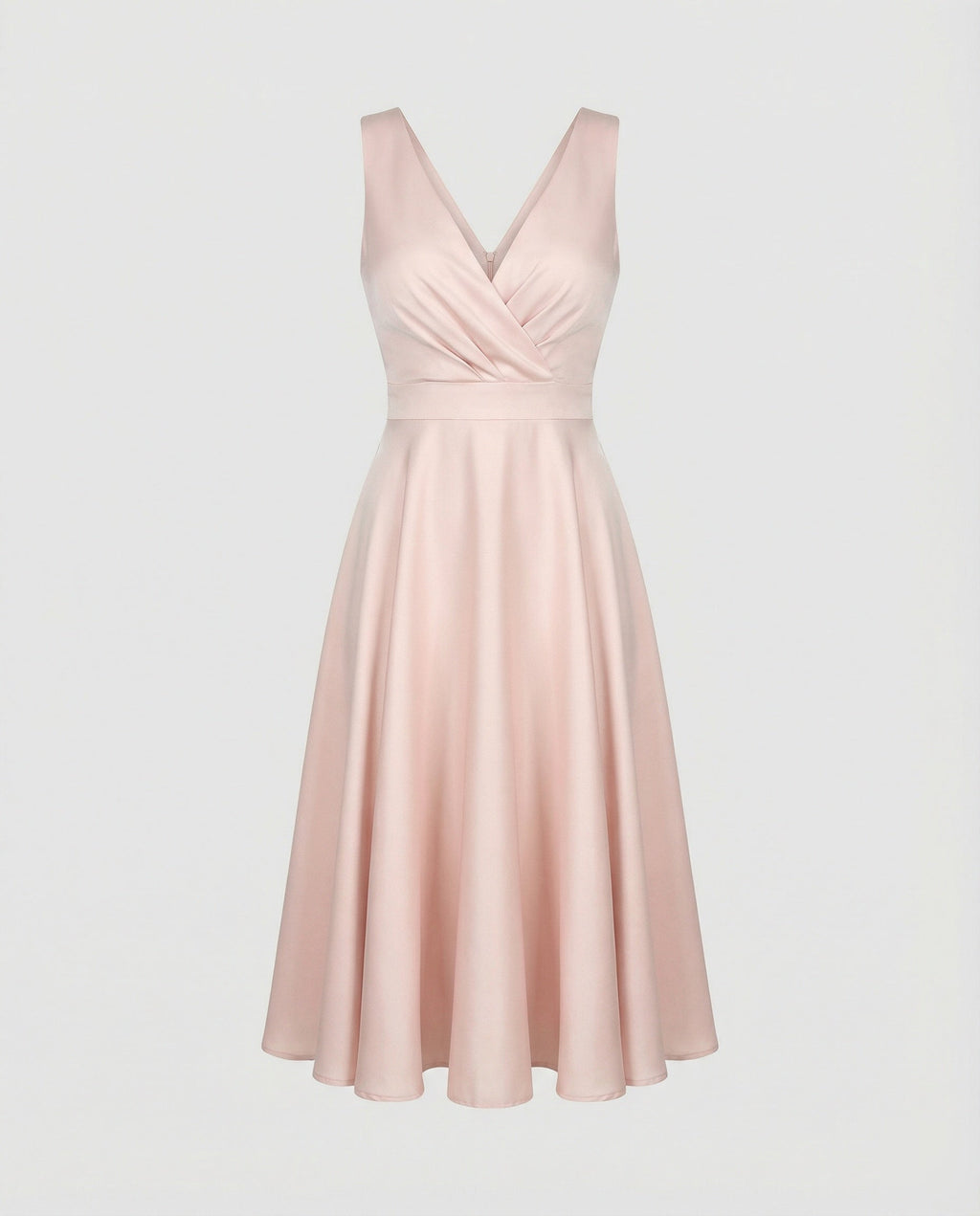 Midi-Kleid in A-Linie, Reißverschluss, Riemen, V-Ausschnitt, ärmellos, elegant, für Damen, Cocktailparty