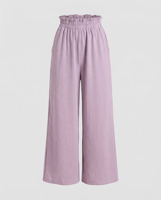 Damen Culotte-Hosen mit weitem Bein und elastischem Bund