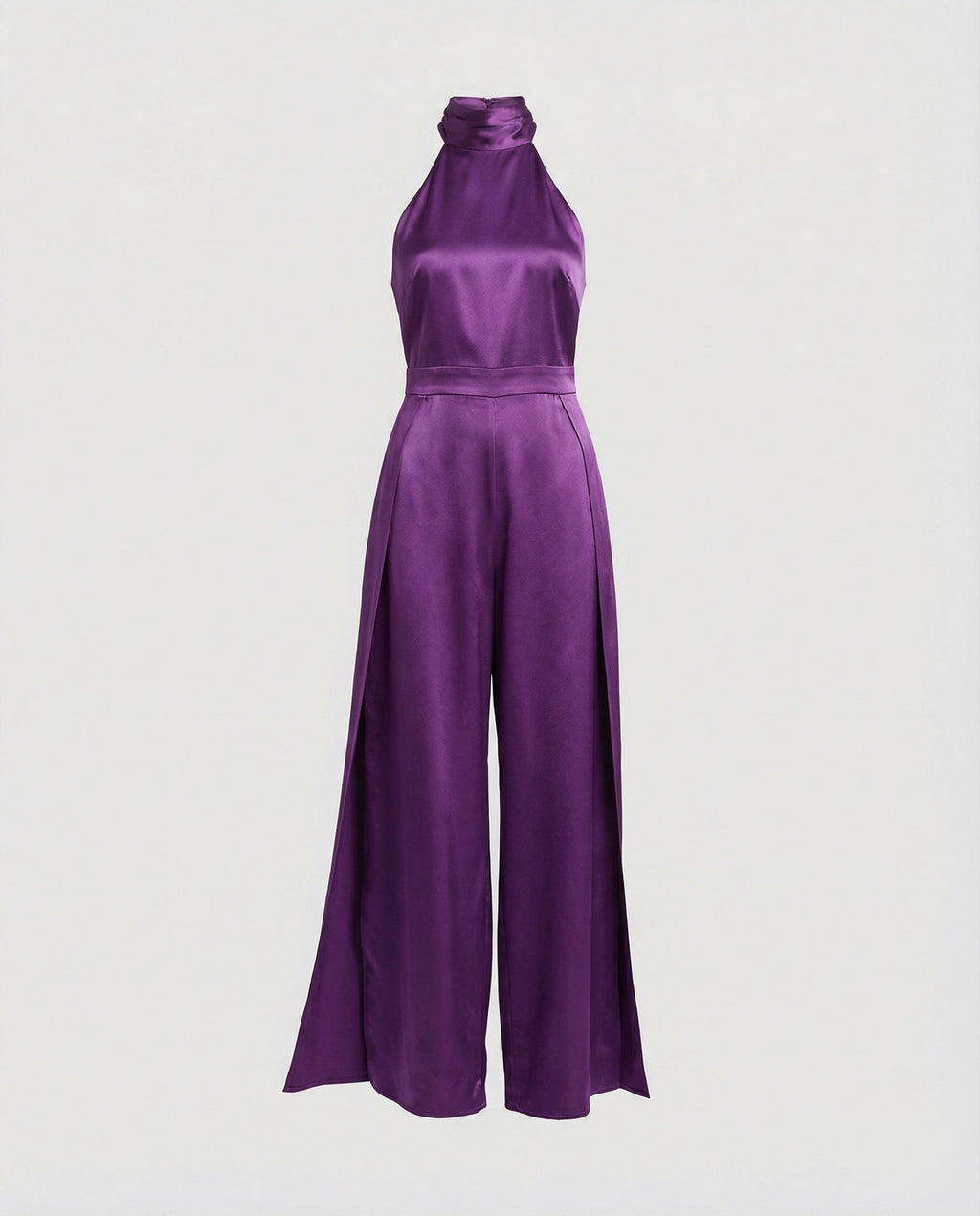 Damen Jumpsuit Satin Halterkragen