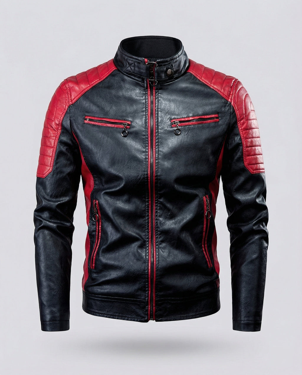 Herren Bikerjacke Motorsport Stil
