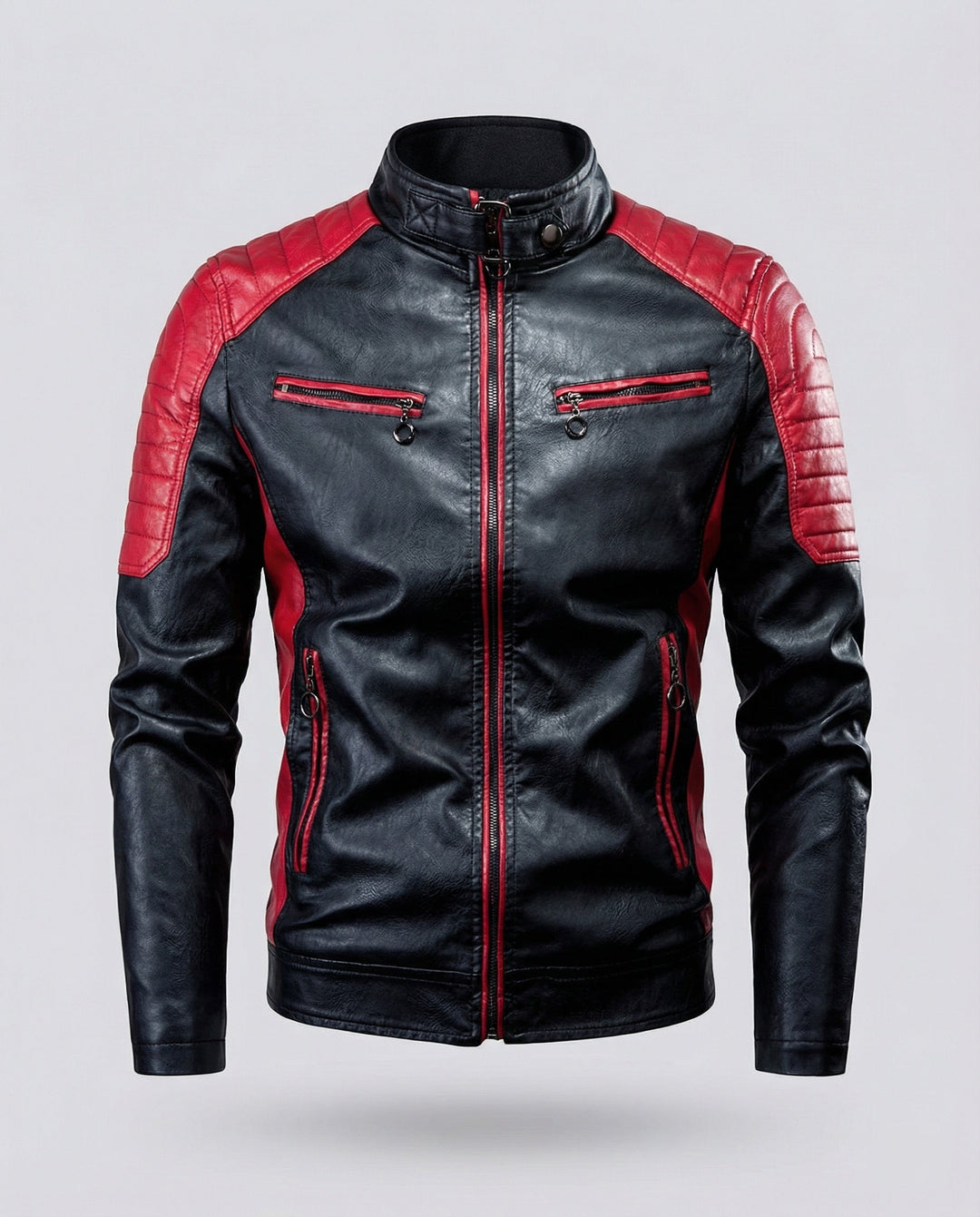 Herren Bikerjacke Motorsport Stil