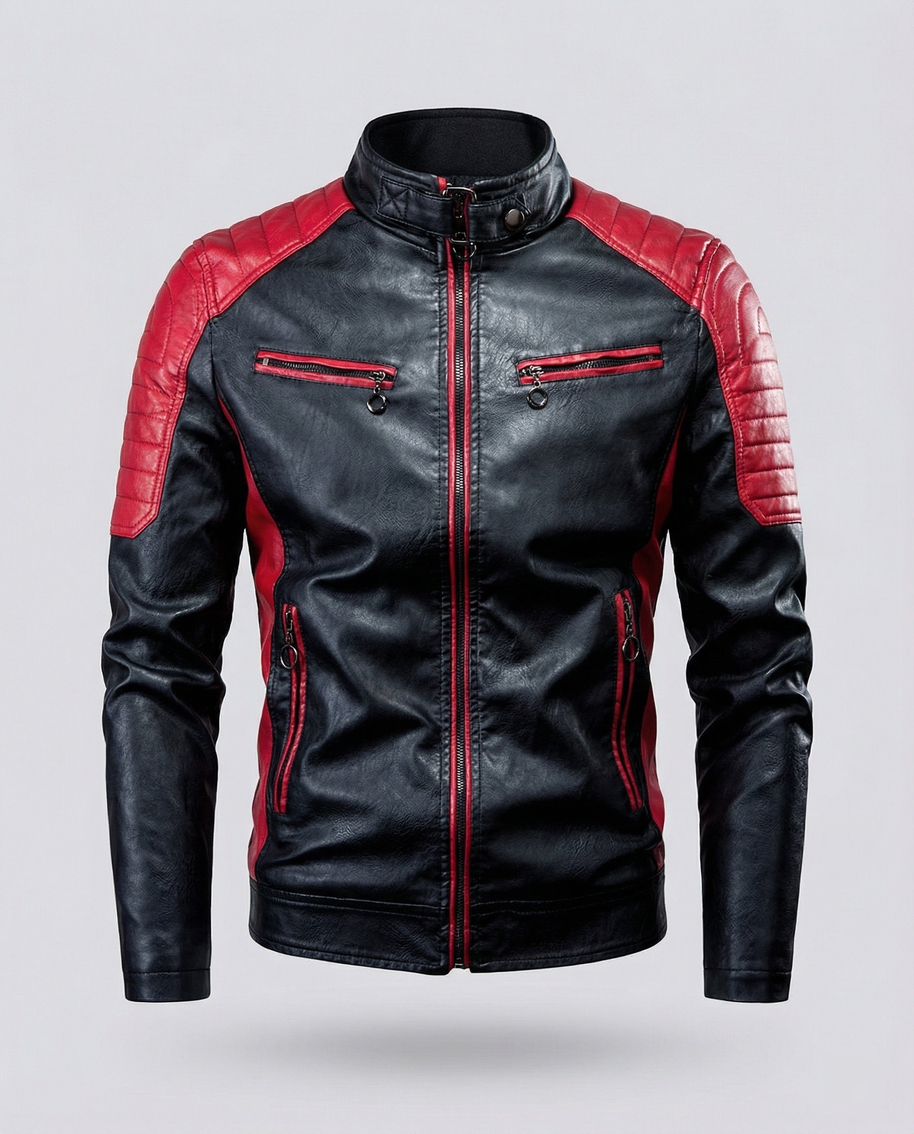 Herren Bikerjacke Motorsport Stil
