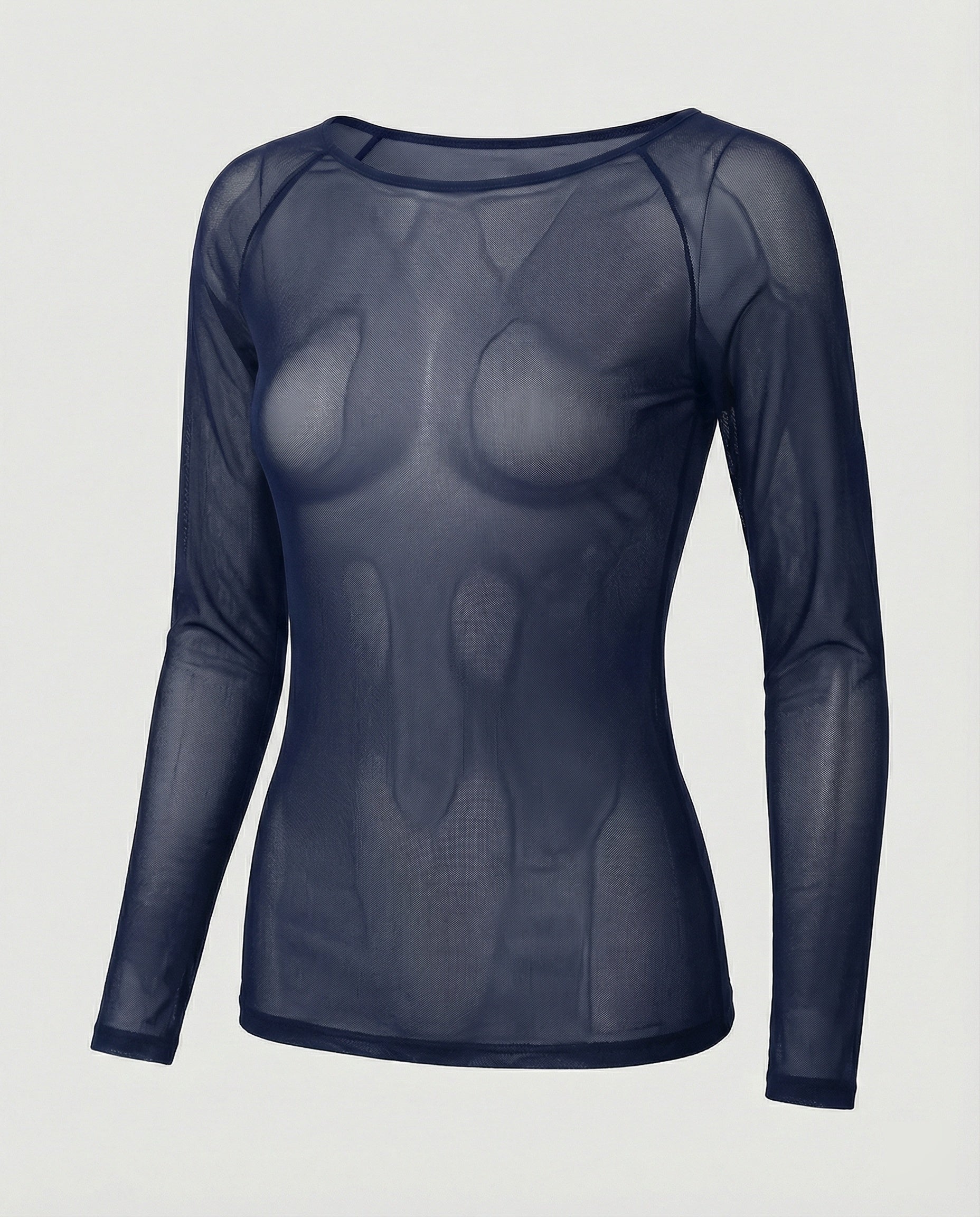 Langärmeliges Mesh-Top