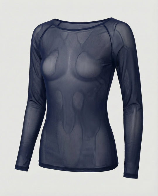 Langärmeliges Mesh-Top
