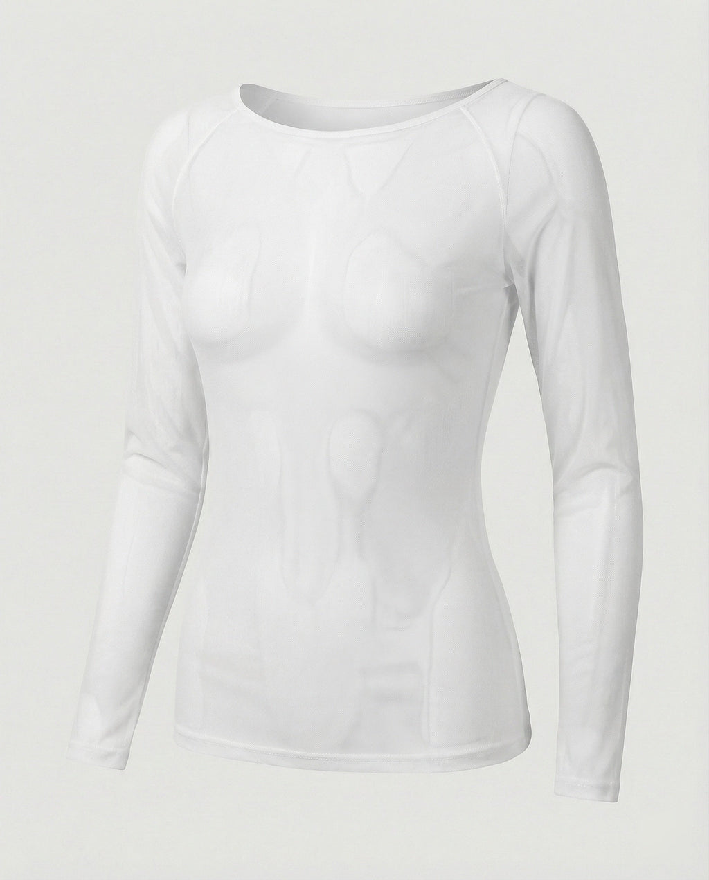Langärmeliges Mesh-Top
