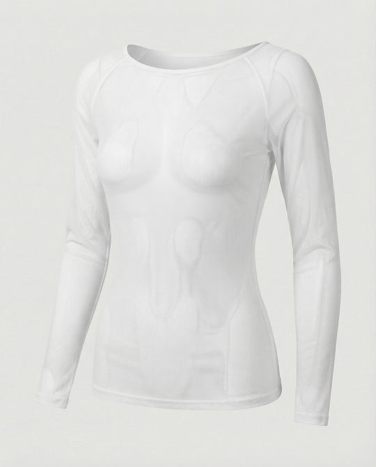 Langärmeliges Mesh-Top