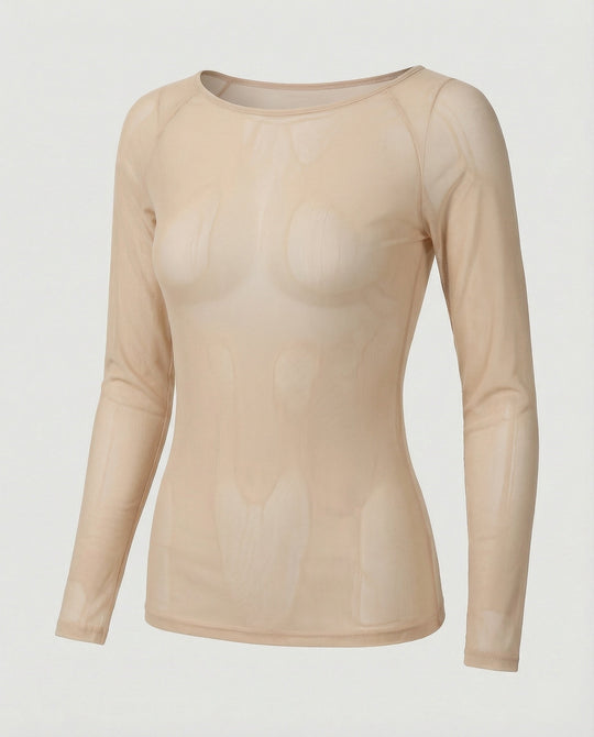 Langärmeliges Mesh-Top