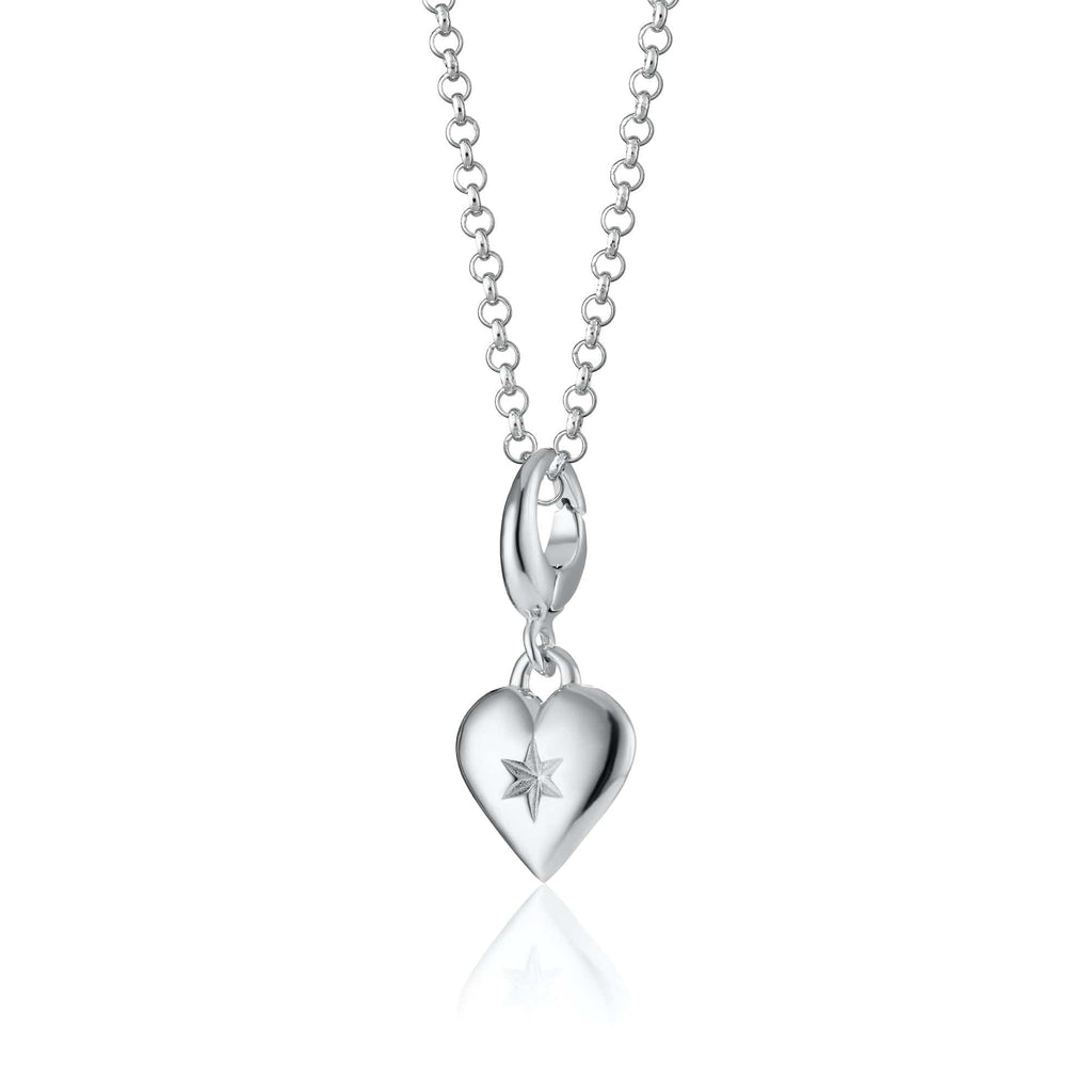 Silberner Stern Herz Charm Halskette | Shop Nory