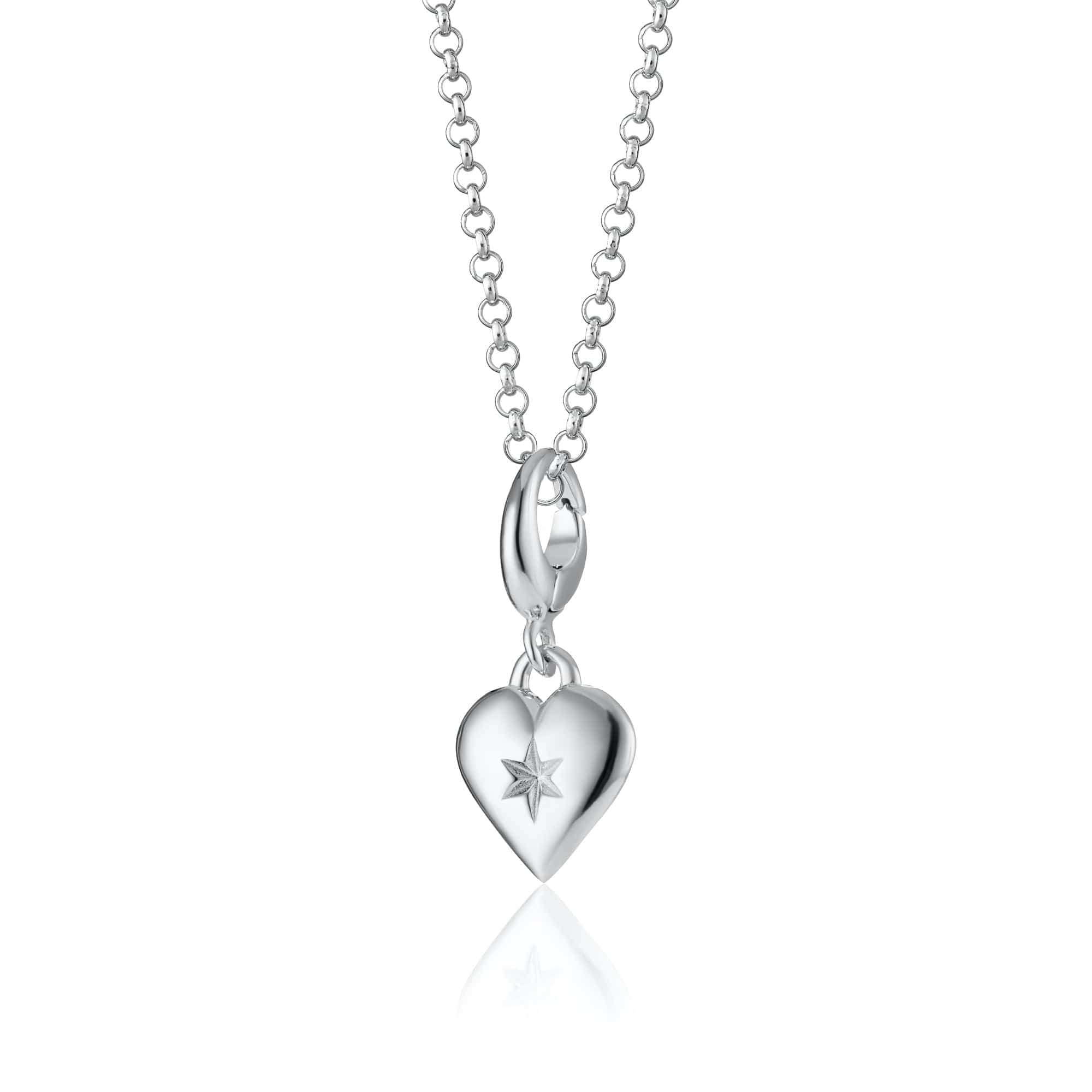 Silberner Stern Herz Charm Halskette | Shop Nory