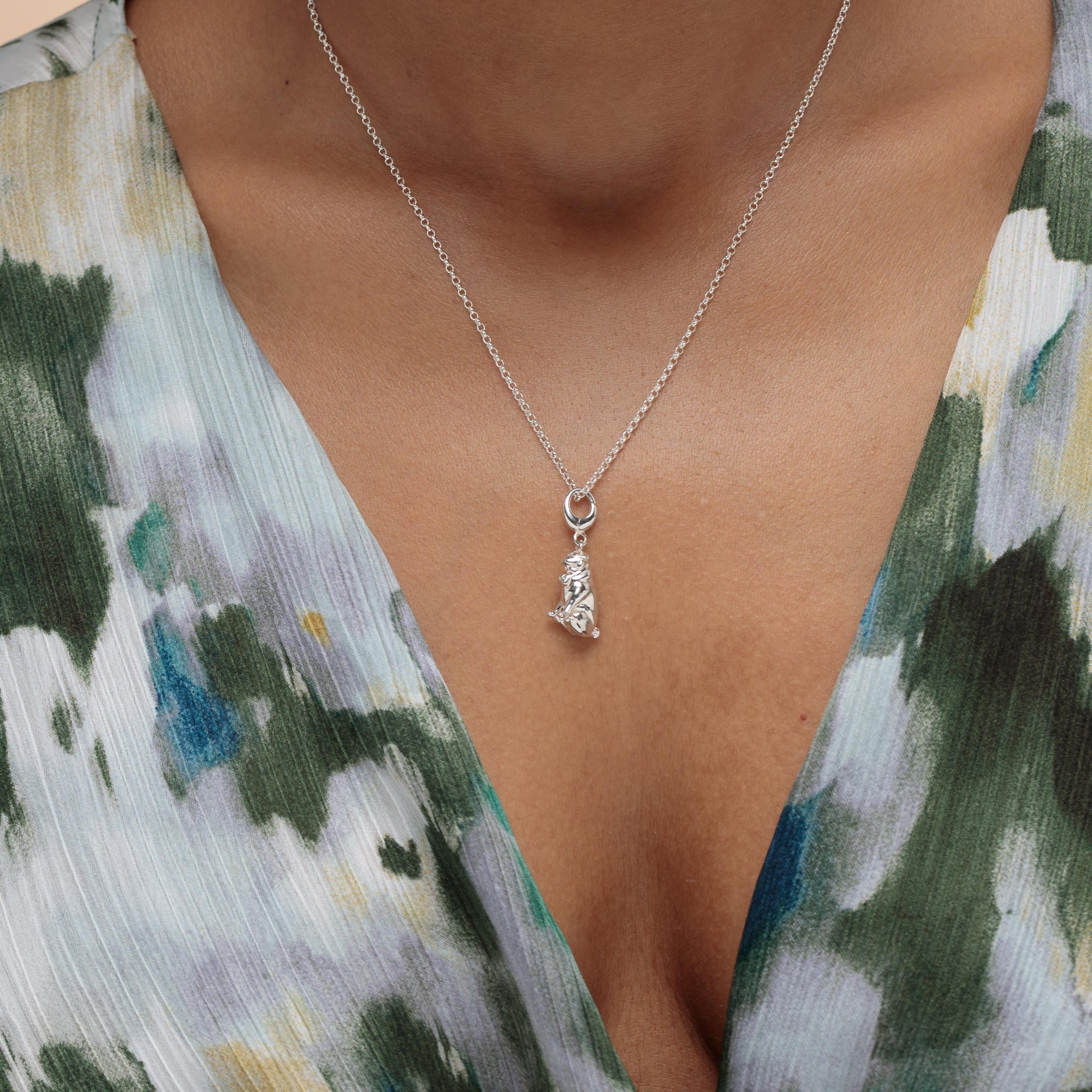 Silber Pug Charm Halskette | Shop Nory