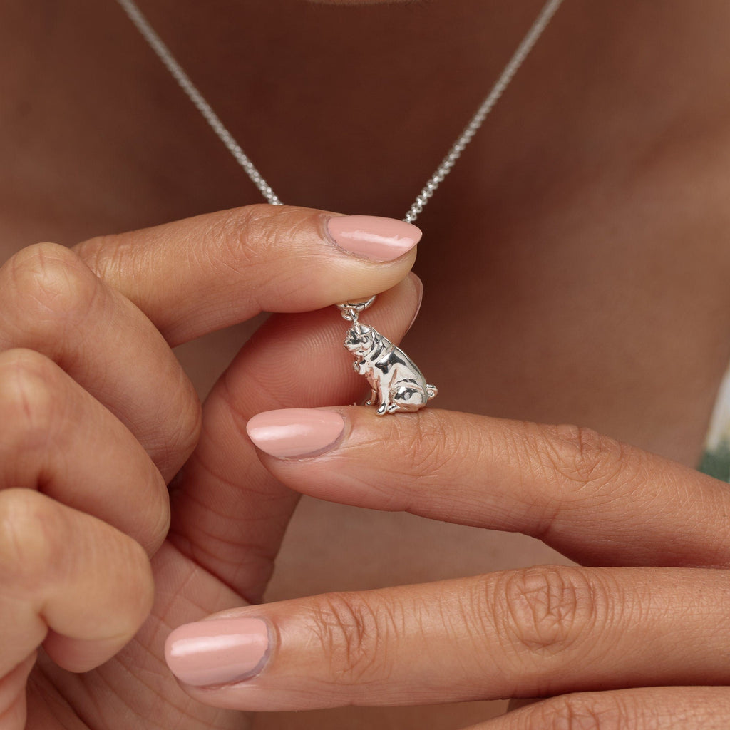 Silber Pug Charm Halskette | Shop Nory